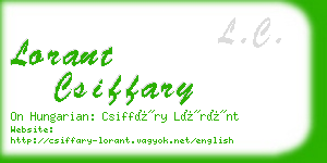 lorant csiffary business card